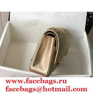 chanel 1112 classic medium flap bag in sheepskin metallic gold with gold hardware
