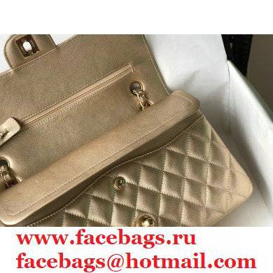 chanel 1112 classic medium flap bag in sheepskin metallic gold with gold hardware