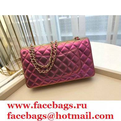 chanel 1112 medium clasic flap bag in sheepskin iridescent pink with gold hardware - Click Image to Close