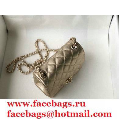 chanel 1115 mini flap bag in sheepskin metallic gold with gold hardware
