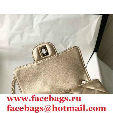 chanel 1115 mini flap bag in sheepskin metallic gold with gold hardware