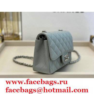 chanel 1116 mini flap bag in caviar leather etain with silver hardware