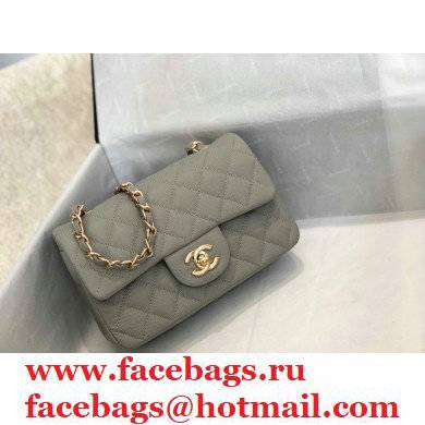 chanel 1116 mini flap bag in caviar leather gray with gold hardware - Click Image to Close