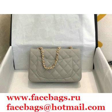 chanel 1116 mini flap bag in caviar leather gray with gold hardware