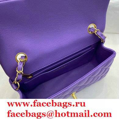 chanel 1116 mini flap bag in caviar leather purple with gold hardware