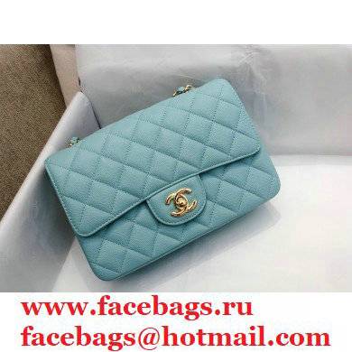 chanel 1116 mini flap bag in caviar leather sky blue with gold hardware