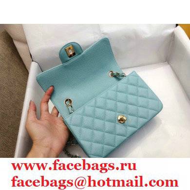 chanel 1116 mini flap bag in caviar leather sky blue with gold hardware - Click Image to Close