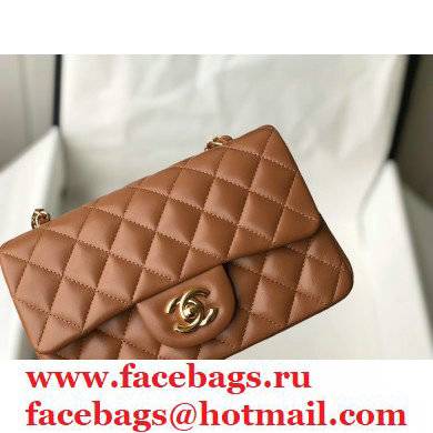 chanel 1116 mini flap bag in sheepskin Caramel with gold hardware - Click Image to Close