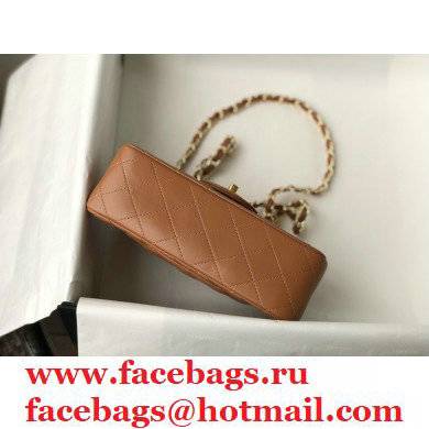 chanel 1116 mini flap bag in sheepskin Caramel with gold hardware