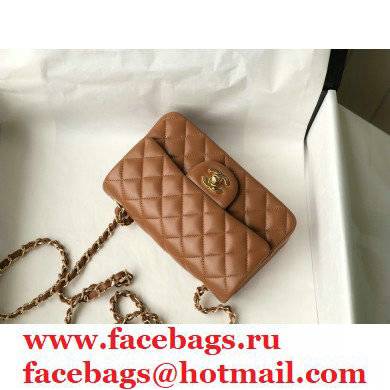 chanel 1116 mini flap bag in sheepskin Caramel with gold hardware - Click Image to Close