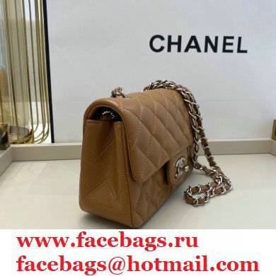 chanel 1116 mini flap bag in sheepskin Caramel with silver hardware