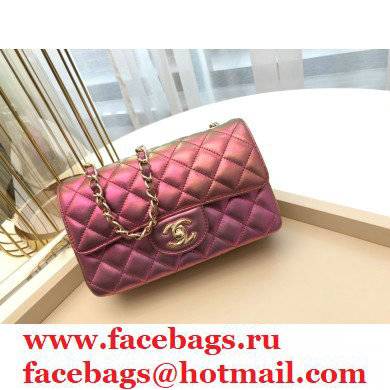 chanel 1116 mini flap bag in sheepskin iridescent pink with gold hardware