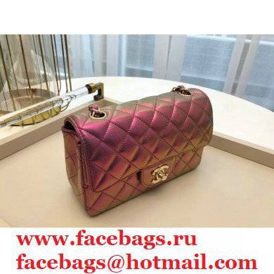 chanel 1116 mini flap bag in sheepskin iridescent pink with gold hardware - Click Image to Close