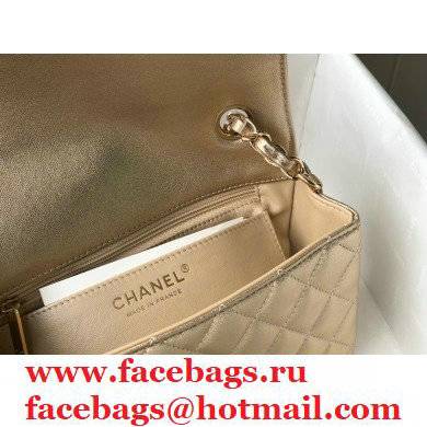 chanel 1116 mini flap bag in sheepskin metallic gold with gold hardware