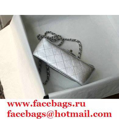 chanel 1116 mini flap bag in sheepskin silver with silver hardware