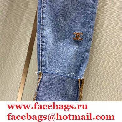 chanel blue jeans with holes 2021