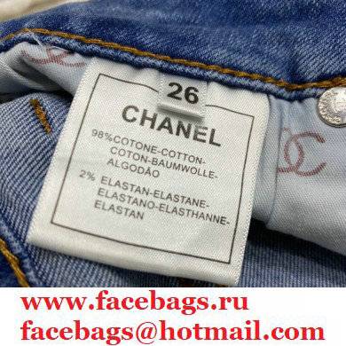 chanel blue jeans with holes 2021