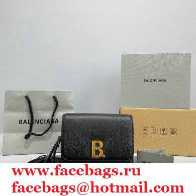 Balenciaga Cowhide B Metal buckle Flap bag in Black Bb002 2021