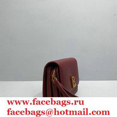 Balenciaga Cowhide B Metal buckle Flap bag in Red Bb001 2021