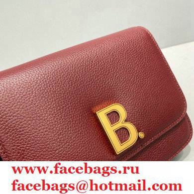 Balenciaga Cowhide B Metal buckle Flap bag in Red Bb001 2021