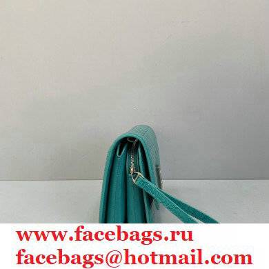 Balenciaga Cowhide Crocodile embossed Flap bag in Green Bb012