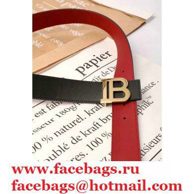 Balmain B logo reversible belt black/red 2021 - Click Image to Close