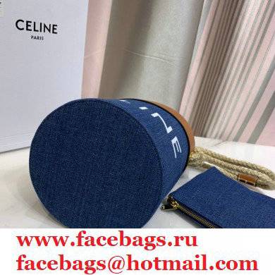 Celine CanvasBUCKET CORDEBucket Bag Blue 2021 - Click Image to Close