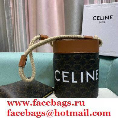 Celine CanvasBUCKET CORDEBucket Bag Brown 2021 - Click Image to Close