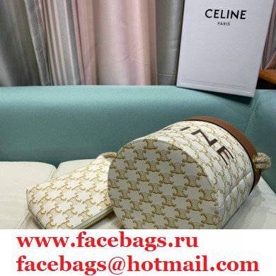 Celine CanvasBUCKET CORDEBucket Bag White 2021 - Click Image to Close
