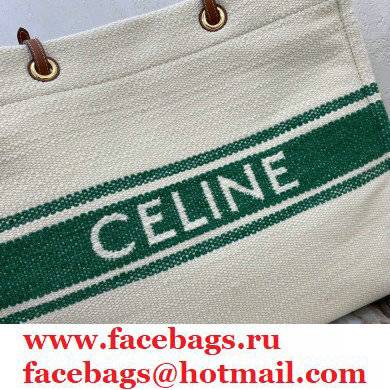 Celine Squared Cabas Tote Bag in Plein soleil Textile and Calfskin Blue 2021