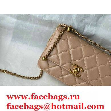 ChanelCowhide Metal buckle Chain bag in Beige As26153 2021
