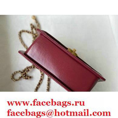 ChanelCowhide Metal buckle Chain bag in Red As26151 2021