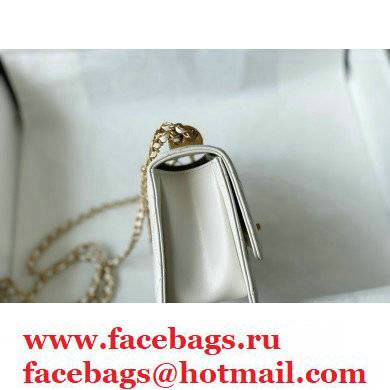 ChanelCowhide Metal buckle Chain bag in White As26152 2021 - Click Image to Close