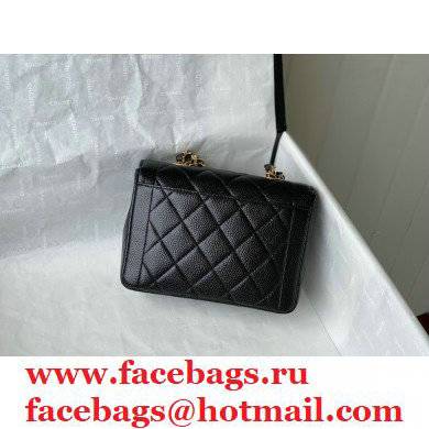 Chanel Calfskin Golden Chain Hand Bag in Black AS2309 2021