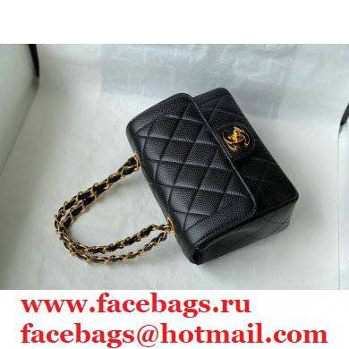 Chanel Calfskin Golden Chain Hand Bag in Black AS2309 2021 - Click Image to Close