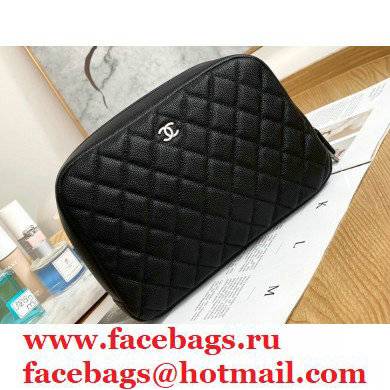 Chanel Cosmetic Vanity Case Bag 31105 Grained Calfskin Black