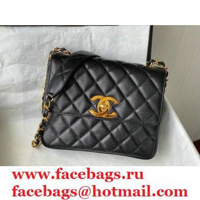Chanel Cowhide Golden Chain Bag in Black AS088 2021