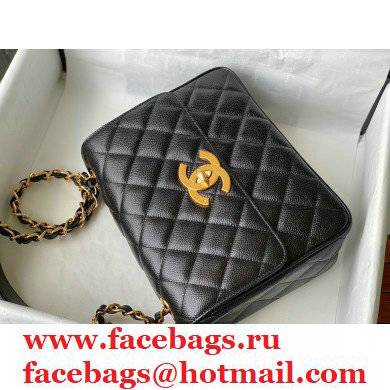 Chanel Cowhide Golden Chain Bag in Black AS088 2021