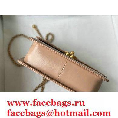 Chanel Cowhide Metal buckle Chain bag in Beige As26492 2021