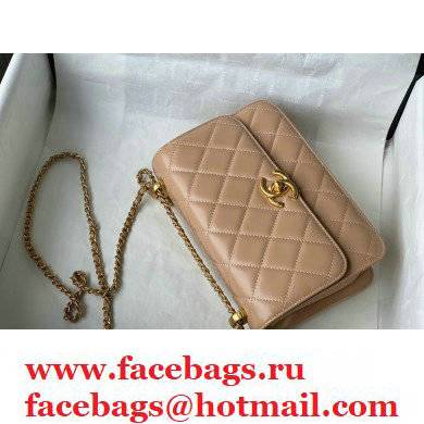 Chanel Cowhide Metal buckle Chain bag in Beige As26492 2021 - Click Image to Close
