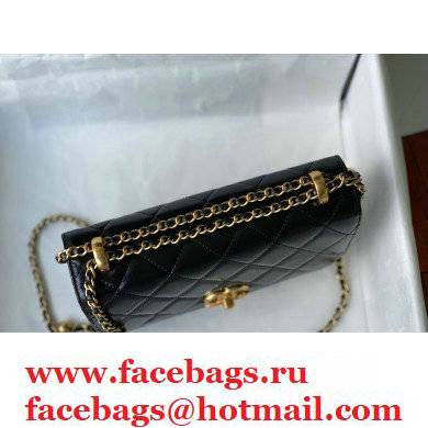 Chanel Cowhide Metal buckle Chain bag in Black As26495 2021 - Click Image to Close