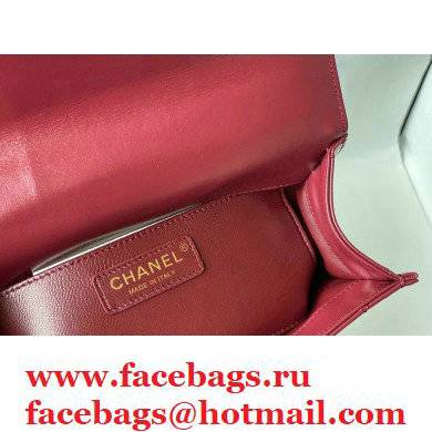 Chanel Cowhide Metal buckle Chain bag in Burgundy As26494 2021 - Click Image to Close