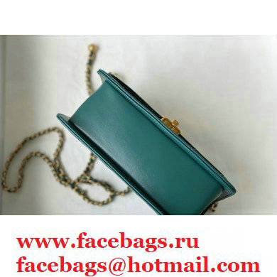 Chanel Cowhide Metal buckle Chain bag in Green As26154 2021 - Click Image to Close
