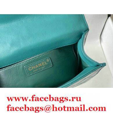 Chanel Cowhide Metal buckle Chain bag in Green As26491 2021