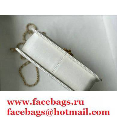 Chanel Cowhide Metal buckle Chain bag in WhiteAs26493 2021 - Click Image to Close