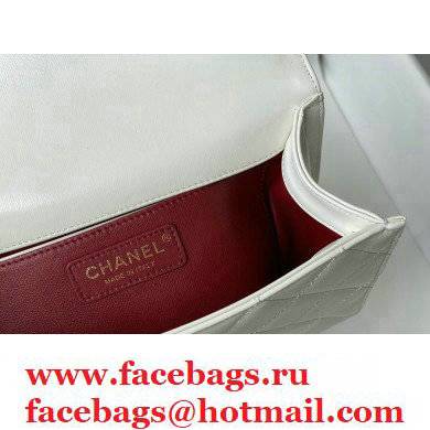 Chanel Cowhide Metal buckle Chain bag in WhiteAs26493 2021