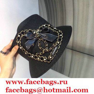 Chanel Hand-woven straw hat in Black Ch003 2021