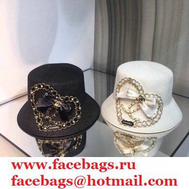 Chanel Hand-woven straw hat in White Ch004 2021
