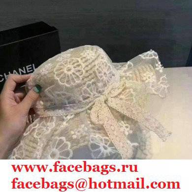 Chanel Lace princess hat in Off-white Ch007
