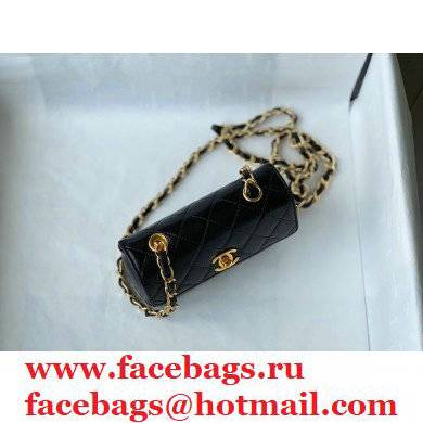 Chanel Lambskin Golden Chain Coin Purse Mini in Black A2310 2021